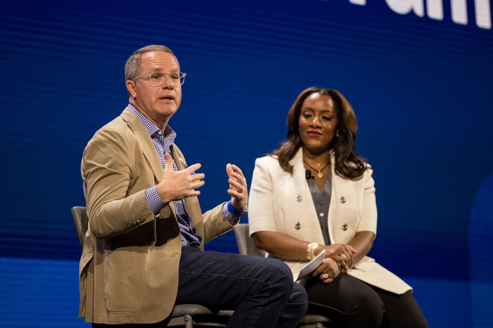 Two Speakers on stage at Walmart Growth Forum